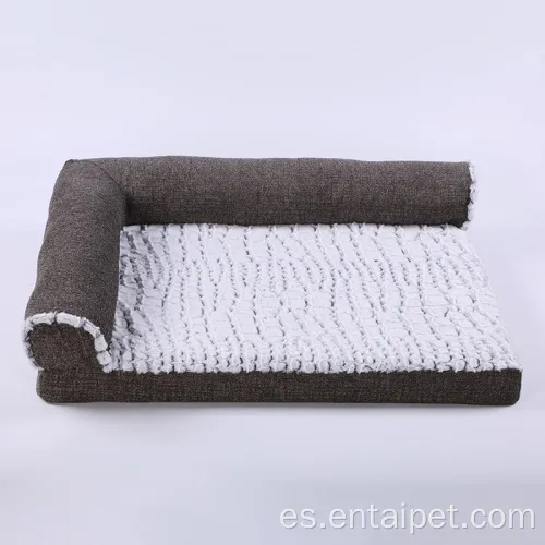 Luxur Dog Faux Fur Cat Rectangular Bolster Bed